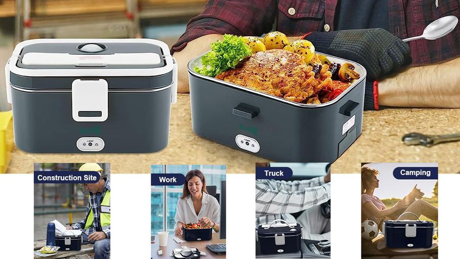 Budth Electric Lunch Box - Portable Food Warmer for Car Truck Office