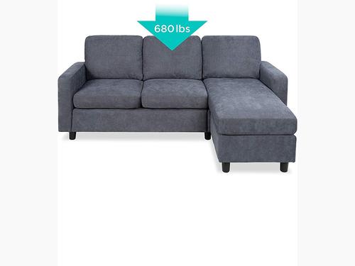 Upholstered Sectional Sofa - Compact Spaces Chaise Lounge